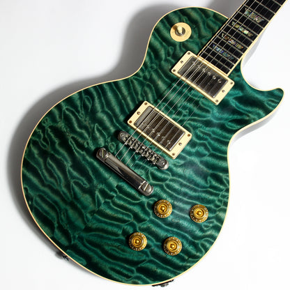 2004 Gibson Custom Shop Les Paul Elegant INSANE QUILT TOP! Peacock Green, Abalone Inlays, Ebony Board!