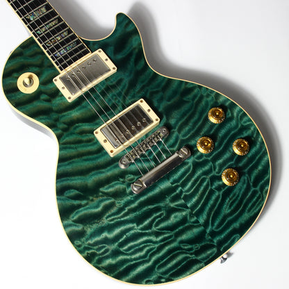 2004 Gibson Custom Shop Les Paul Elegant INSANE QUILT TOP! Peacock Green, Abalone Inlays, Ebony Board!