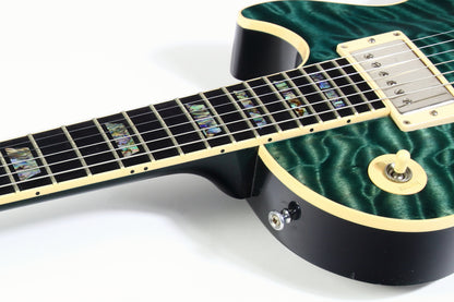 2004 Gibson Custom Shop Les Paul Elegant INSANE QUILT TOP! Peacock Green, Abalone Inlays, Ebony Board!