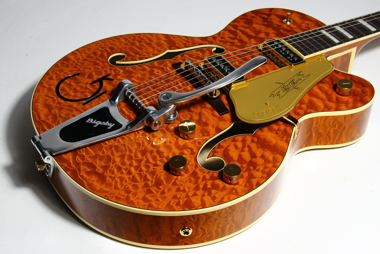 2024 Gretsch Chet Atkins 6120 G6120TGQM-56 Quilt Classic | Roundup Orange Stain Lacquer