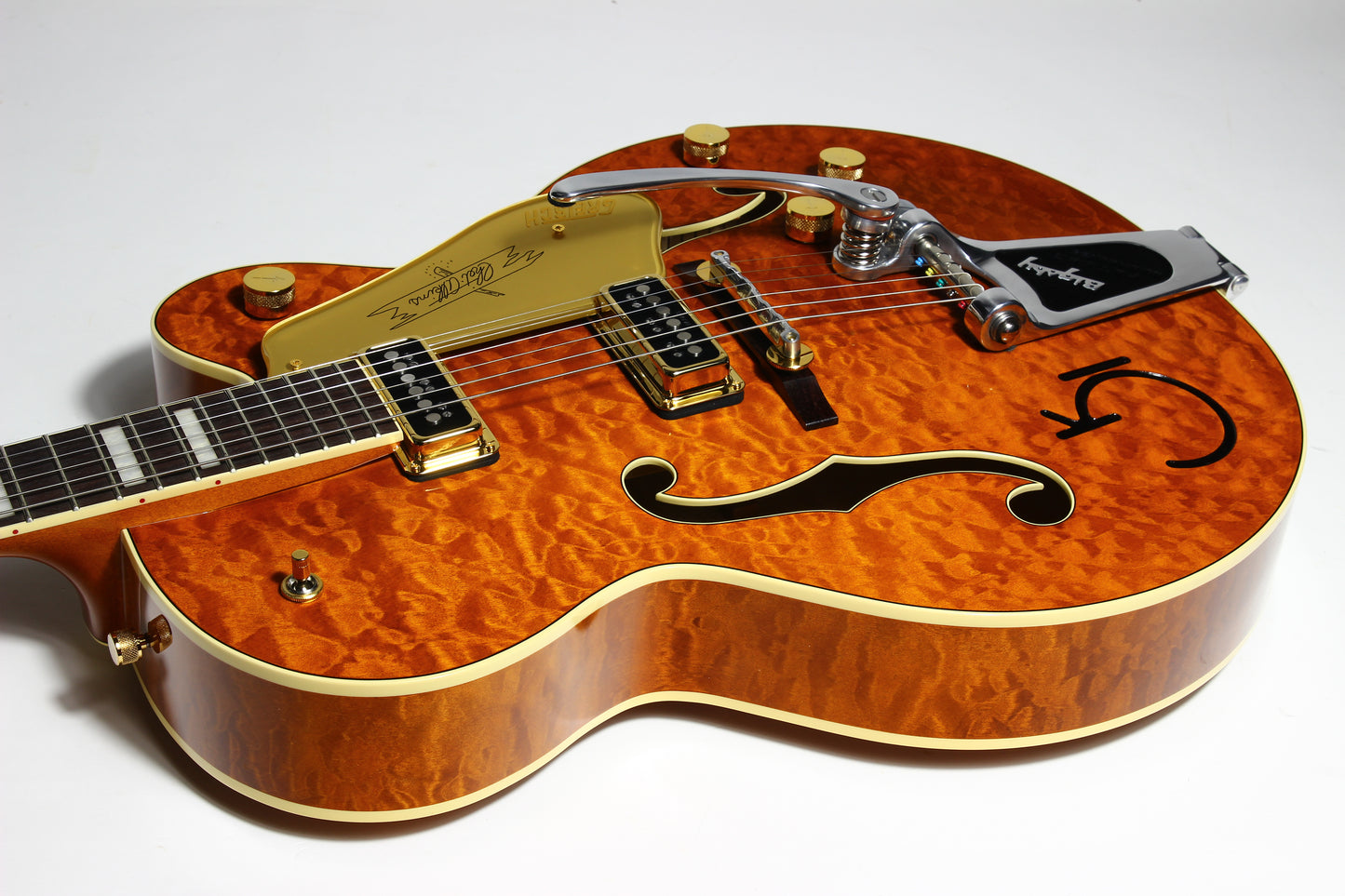 2024 Gretsch Chet Atkins 6120 G6120TGQM-56 Quilt Classic | Roundup Orange Stain Lacquer