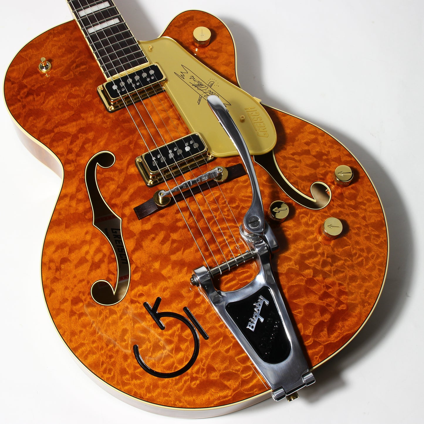 2024 Gretsch Chet Atkins 6120 G6120TGQM-56 Quilt Classic | Roundup Orange Stain Lacquer