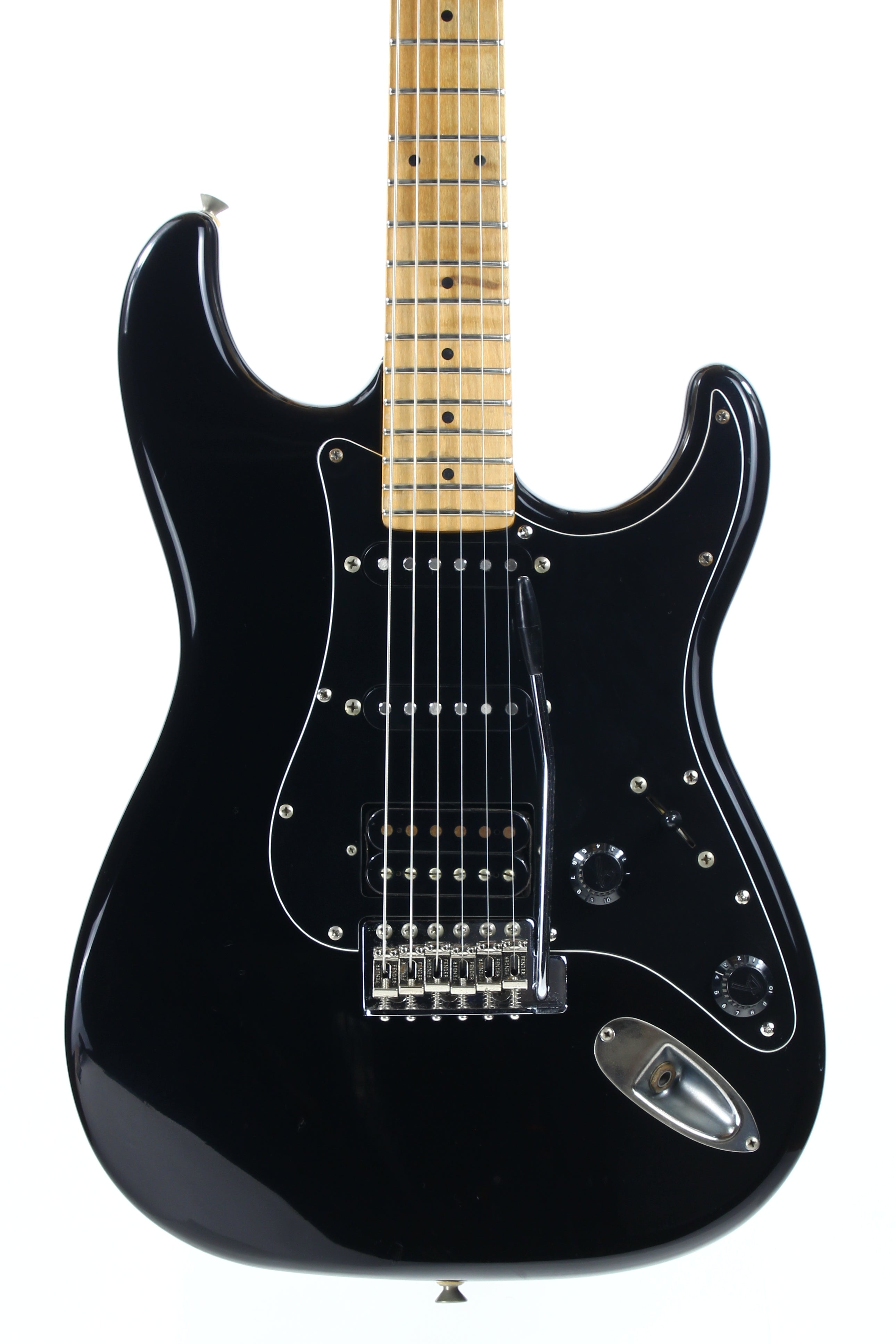 1989 Fender Japan Medium Scale Stratocaster STM-60 HSS Super Strat - Black,  MIJ, Sculpted Heel ala ultra pro