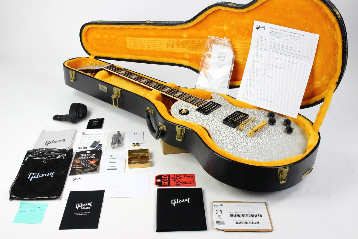 2025 Gibson Custom Shop Mod Shop 1958 Les Paul Standard Reissue WHITE CRACKLE Finish With Matching Headstock Gold Hardware ONE OF A KIND!