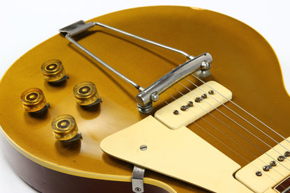 Close-up of a Gibson Trapeze Tailpiece on a 1953 Gibson Les Paul