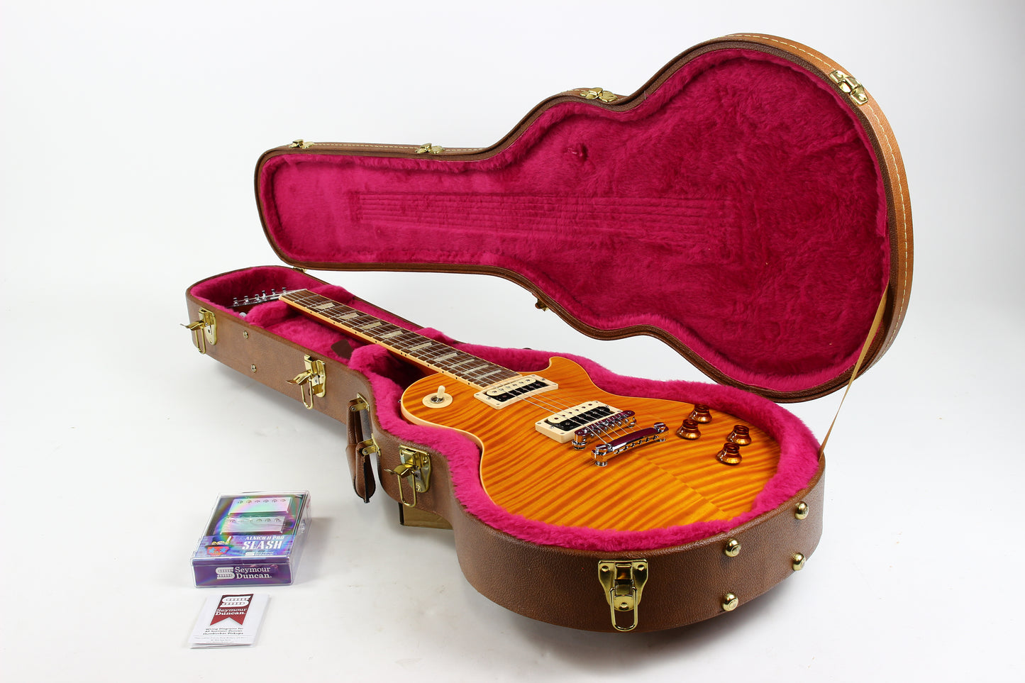 2013 Gibson Les Paul Standard PREMIUM PLUS Trans Amber Slash Pickups KILLER TOP!