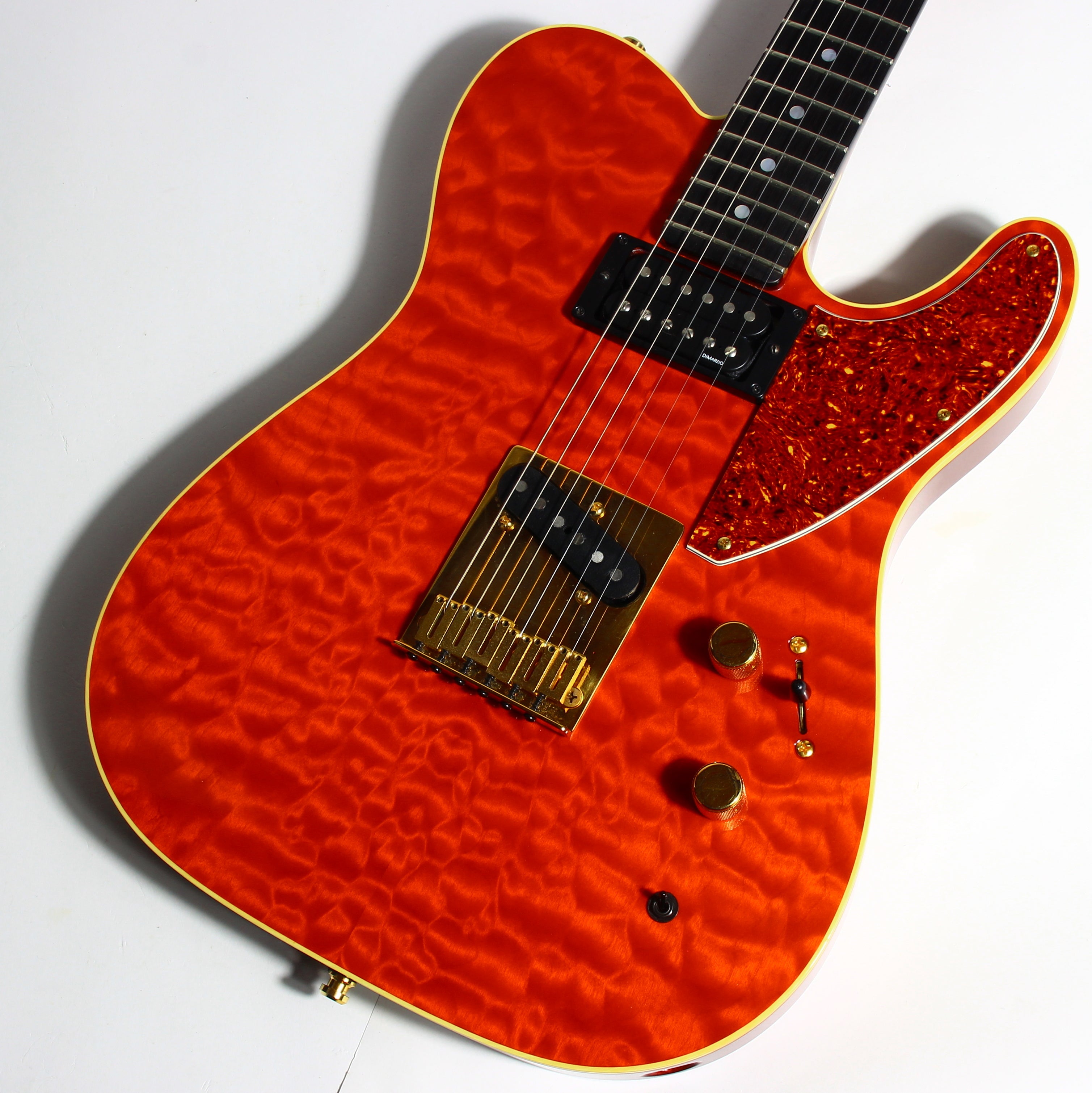 1992 Fender Custom Shop Set Neck Country Artist Telecaster QUILT Sunset Orange Transparent --VERY RARE TELE