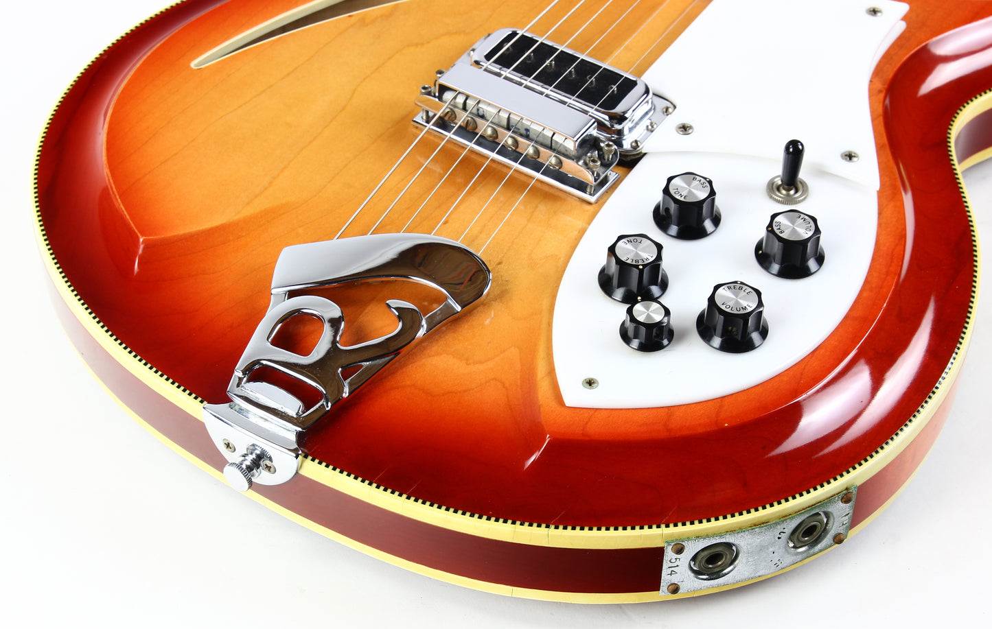 1969 Rickenbacker 381 Fireglo Sunburst German Carve VINTAGE GUITAR Checkerboard Binding!