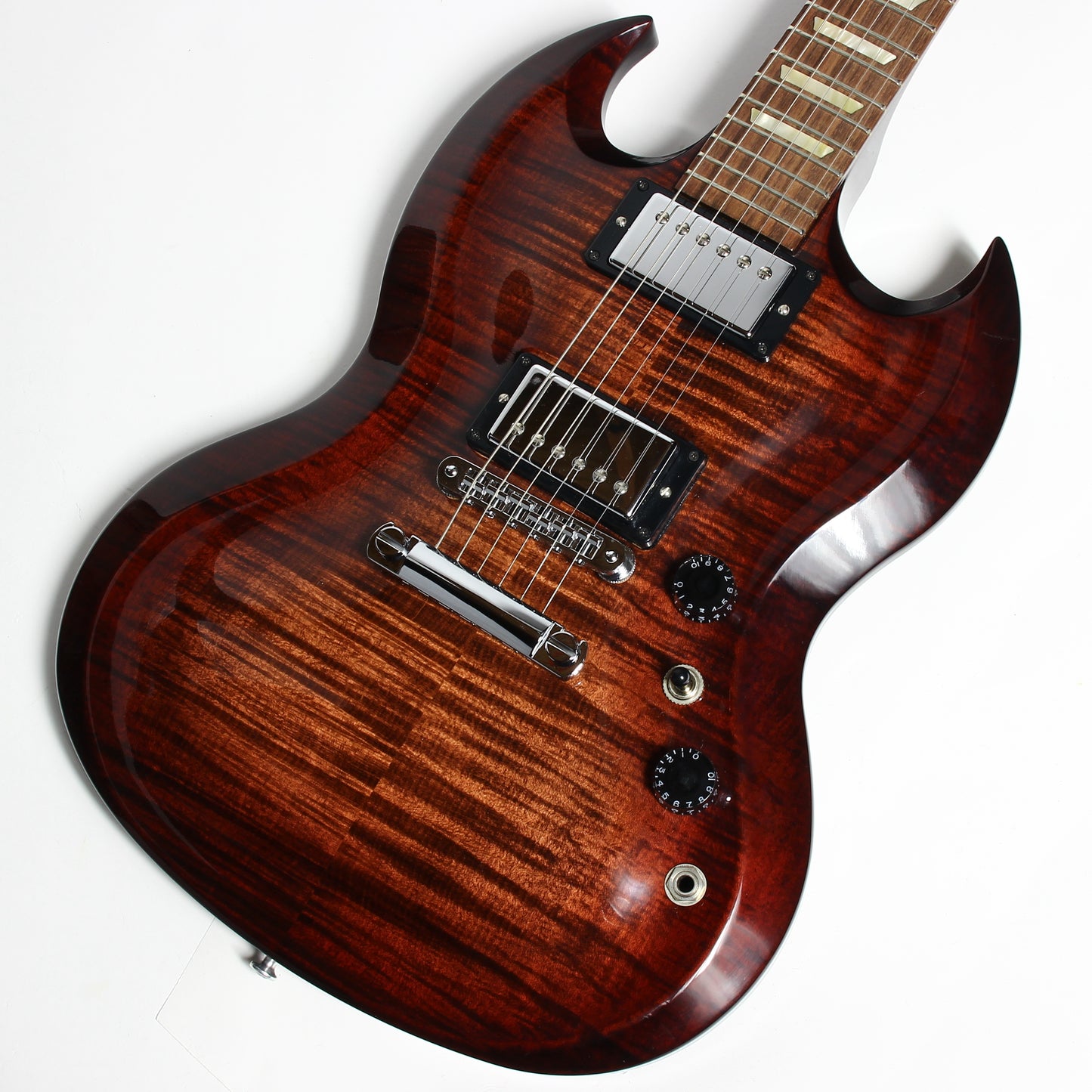 MINT! 2009 Gibson Limited Run SG Carved Top Guitar of the Month GOTM Flametop - Autumn Burst, supreme standard diablo