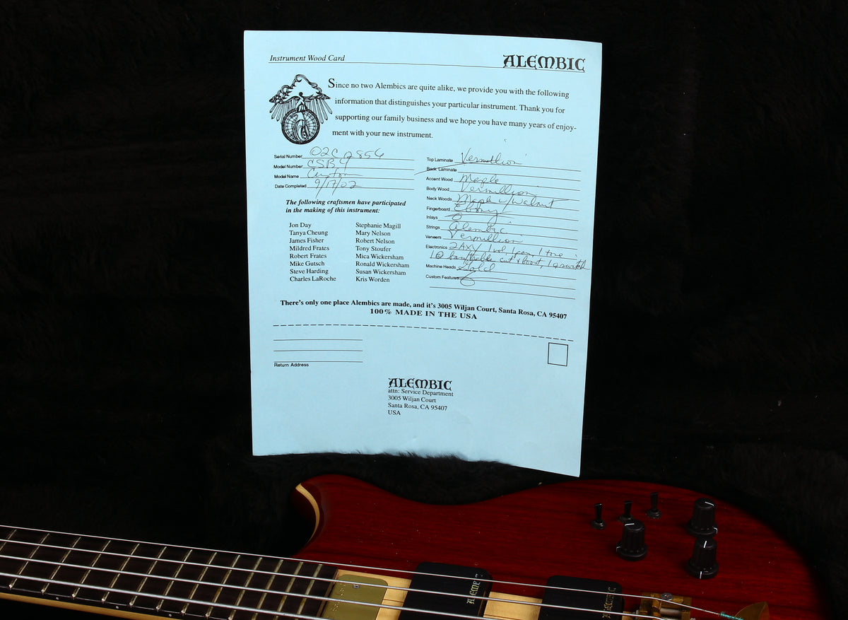 2002 ALEMBIC Custom Short-Scale Electric Bass Guitar Stanley CLARKE Vermilion 4-String