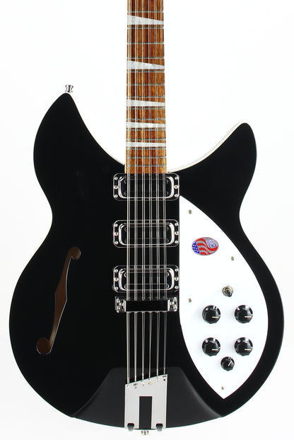 2023 Rickenbacker 1993Plus Jetglo Black 12-String Electric Semi Hollowbody Guitar - MINT/UNPLAYED