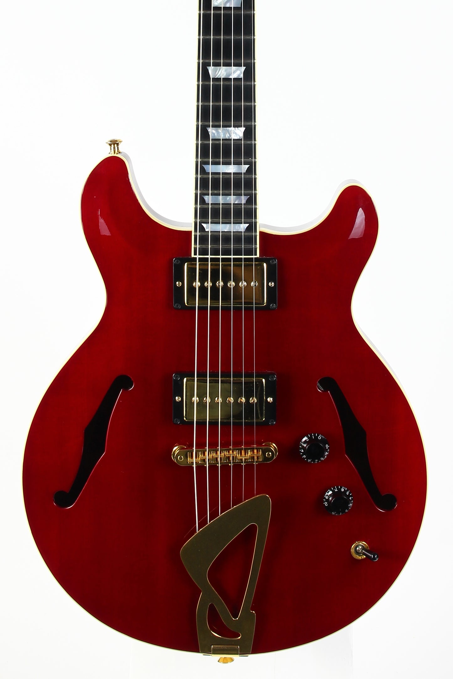 2001 Hamer USA Newport Pro Custom Ruby Red Jazz with Trapeze Tailpiece!