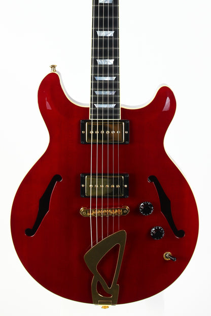 2001 Hamer USA Newport Pro Custom Ruby Red Jazz with Trapeze Tailpiece!