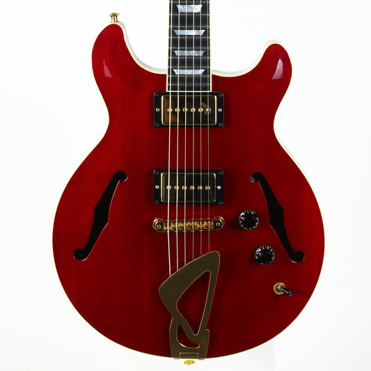 2001 Hamer USA Newport Pro Custom Ruby Red Jazz with Trapeze Tailpiece