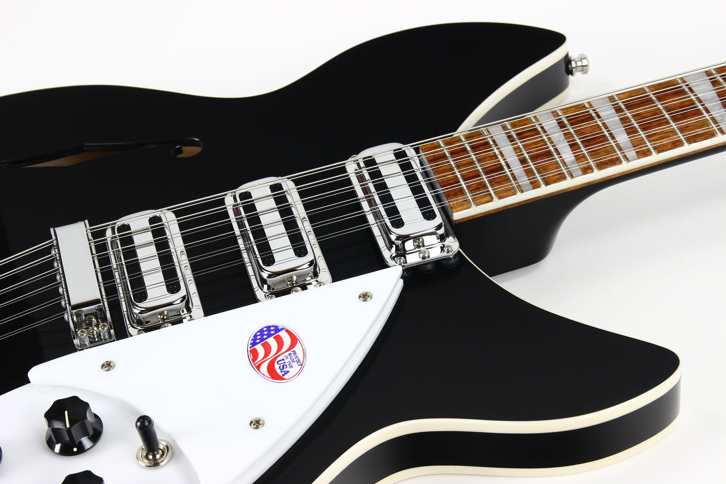 2023 Rickenbacker 1993Plus Jetglo Black 12-String Electric Semi Hollowbody Guitar - MINT/UNPLAYED