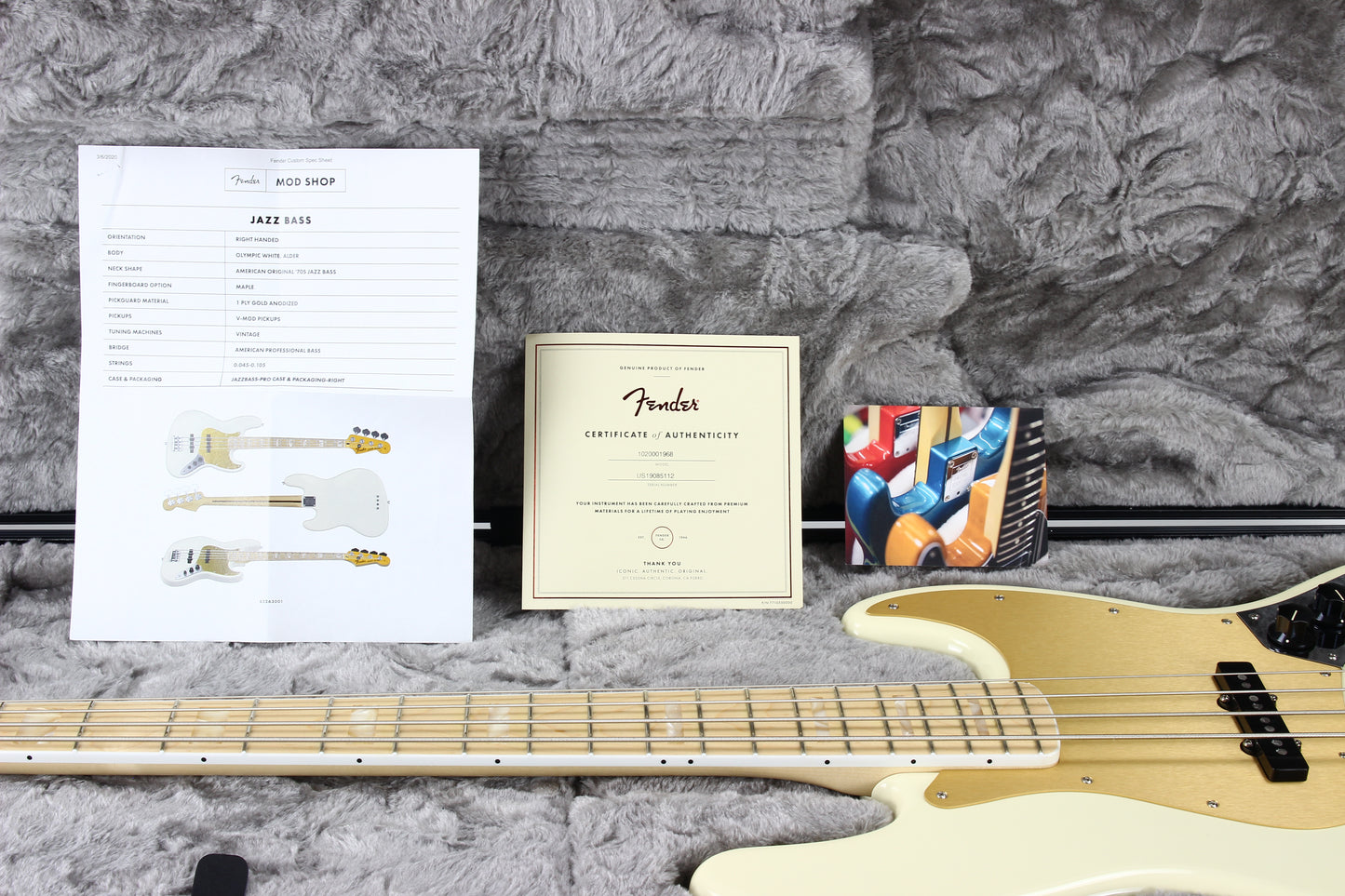 2019 Fender American Mod Shop Jazz Bass Olympic White | Original, '70s Block Inlays, Made in USA