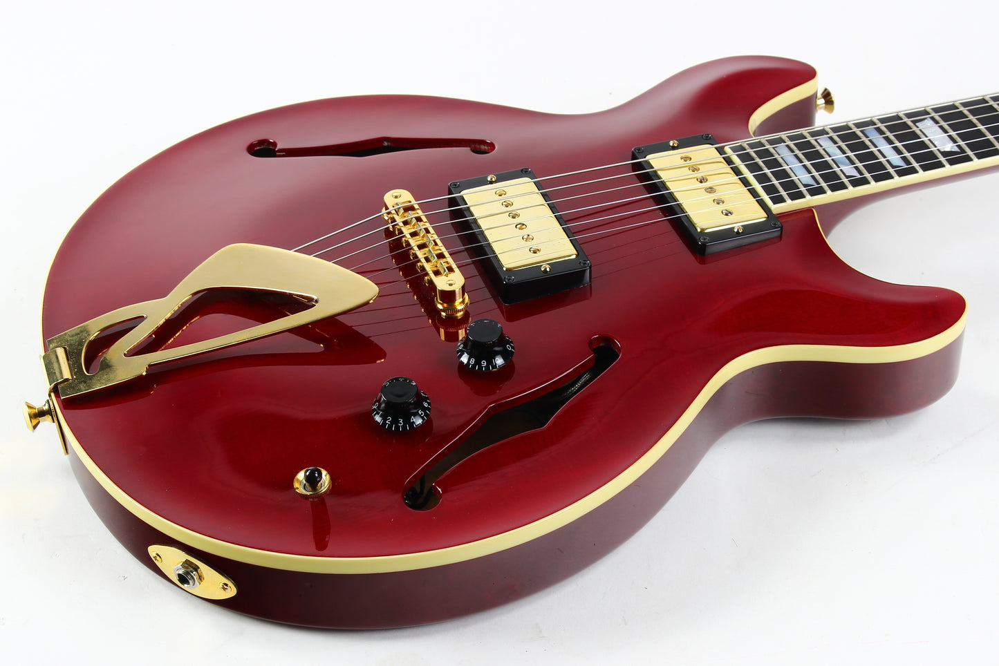 2001 Hamer USA Newport Pro Custom Ruby Red Jazz with Trapeze Tailpiece!
