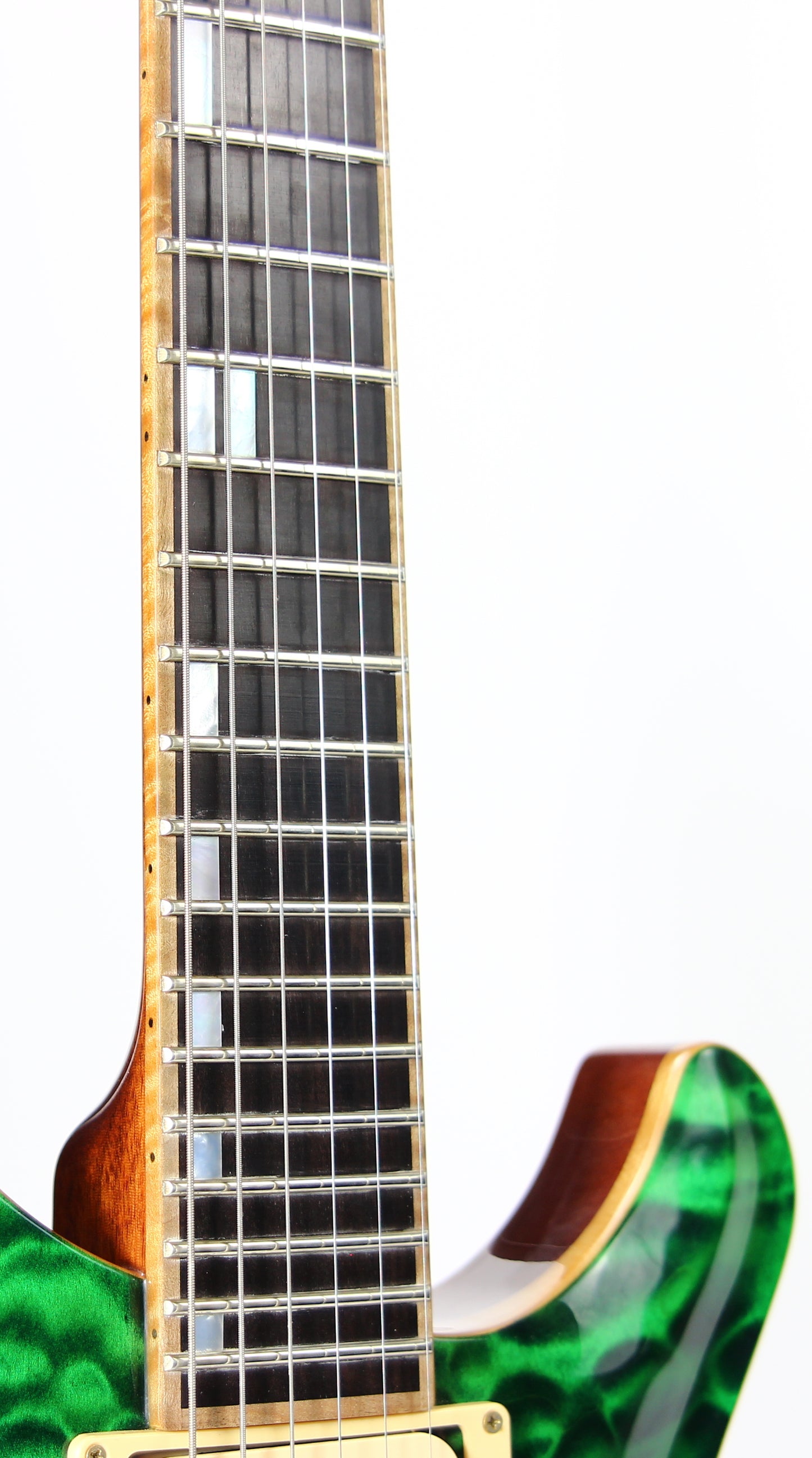 2003 McNaught DTM Phoenix Rising Custom Diamond Set Thru Neck Electric Guitar - KILLER QUILT!