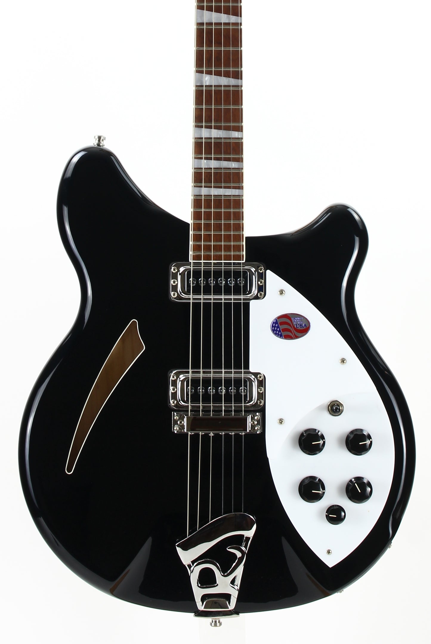 2021 Rickenbacker 360 JG Jetglo Black Semi-Hollow 6-String Guitar