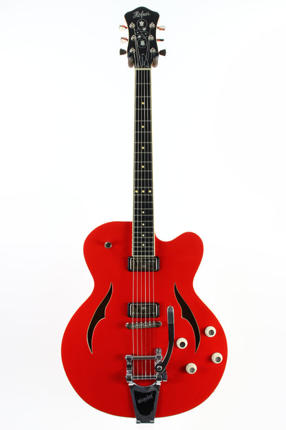 2014 Hofner HVSC-R Verythin Single Cut Red | Semi-Hollow, Minty, Original Hard Case