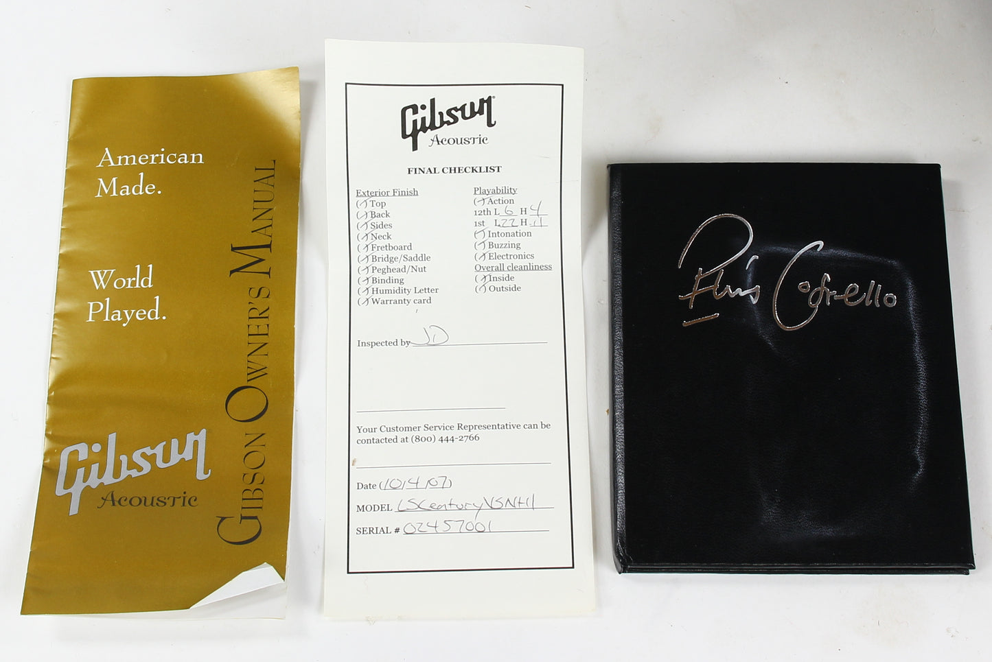 Gibson Custom Shop ELVIS COSTELLO L- Century of Progress 2007 Signed Label, Songwriter Series
