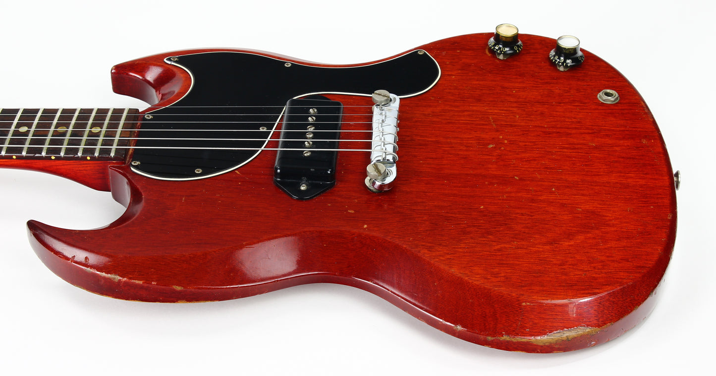 Early 1965 Gibson SG Jr. Junior WIDE NUT Cherry Red | No breaks, No refins Les Paul 1964 spec