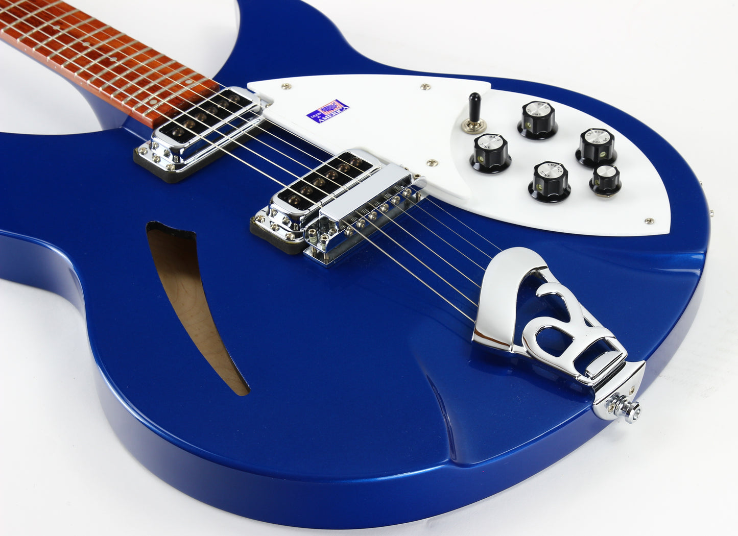 Rickenbacker 330 Midnight Blue | Semi Hollow Electric Guitar, Earlier Lighter Mid Blue