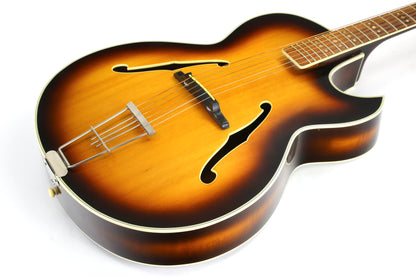 1967 Hofner President Florentine Model 66 Acoustic Archtop 5115-05 Brunette Sunburst