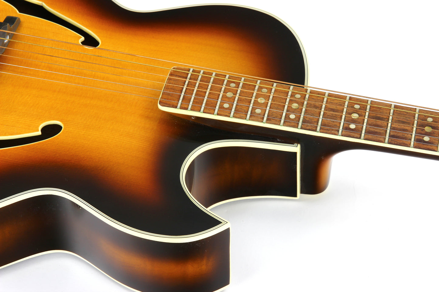 1967 Hofner President Florentine Model 66 Acoustic Archtop 5115-05 Brunette Sunburst