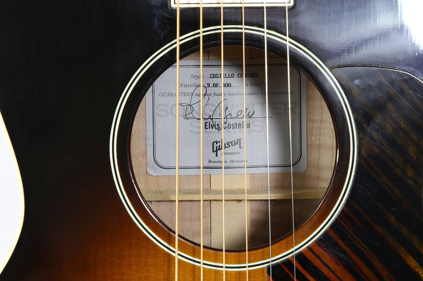 Gibson Custom Shop ELVIS COSTELLO L- Century of Progress 2007 Signed Label, Songwriter Series