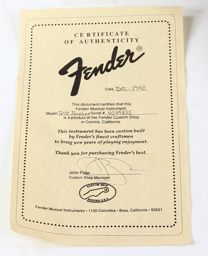 1990 Fender Custom Shop MASTERBUILT 60s Telecaster Thinline FRED STUART All-Gold