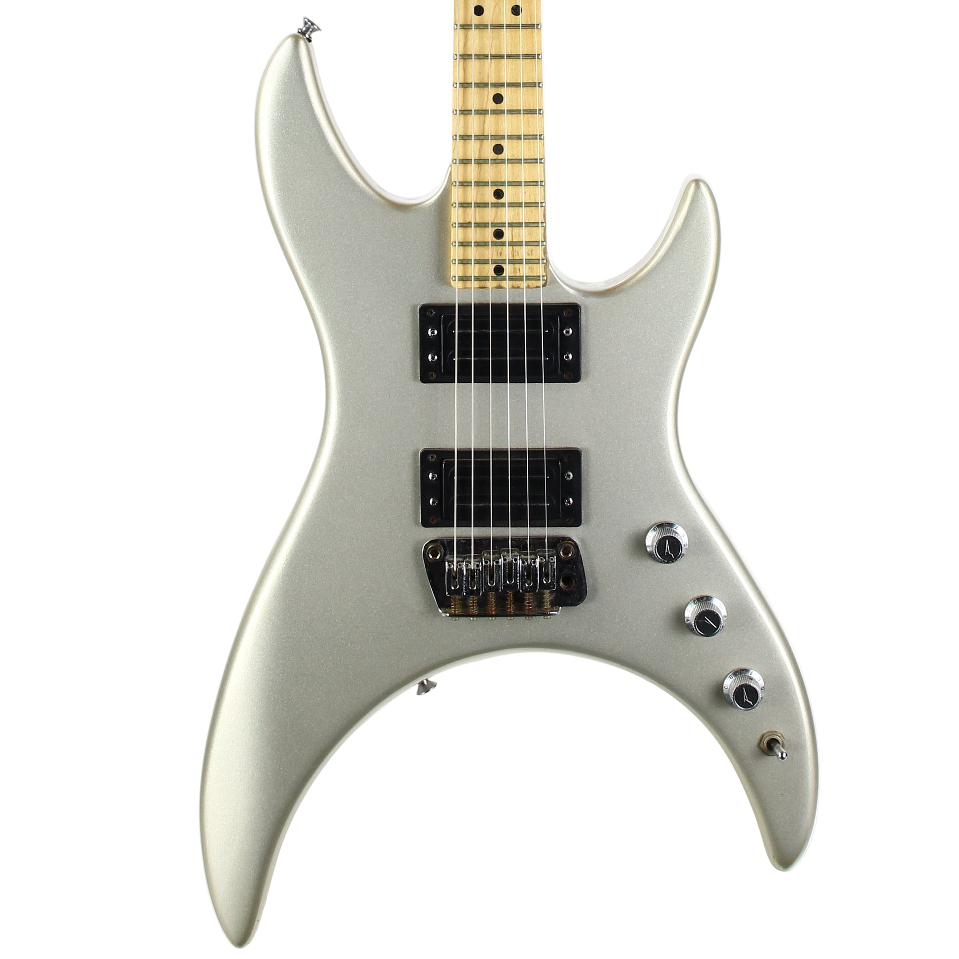 1980s Peavey Mystic USA-Made Vintage Electric Guitar Silver w Tremolo, Original Case