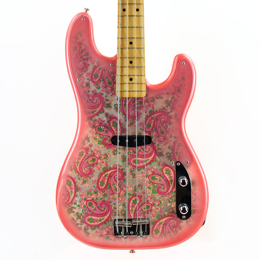 c. 2002 Fender Japan '54 Precision Bass Pink Paisley Red Telecaster OPB-54