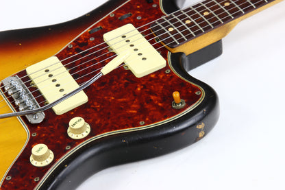 1961 Fender Jazzmaster Sunburst Vintage | 100% Original & Hard Case, Slab Board Neck, Offset Guitar