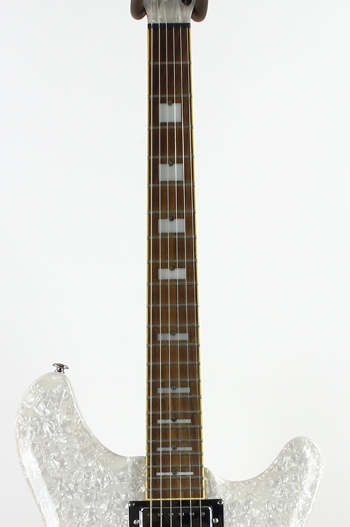 Italia Rimini 6-String White Pearloid, Semi Hollowbody Electric Guitar, Trev Wilkerson Design