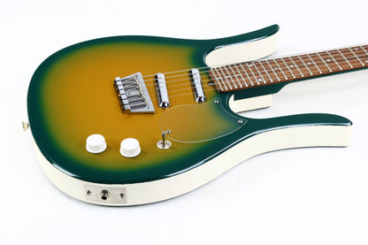 Jerry Jones USA Neptune Longhorn GUITARLIN 6-String Guitar | ONE OFF Green Burst 31 Frets