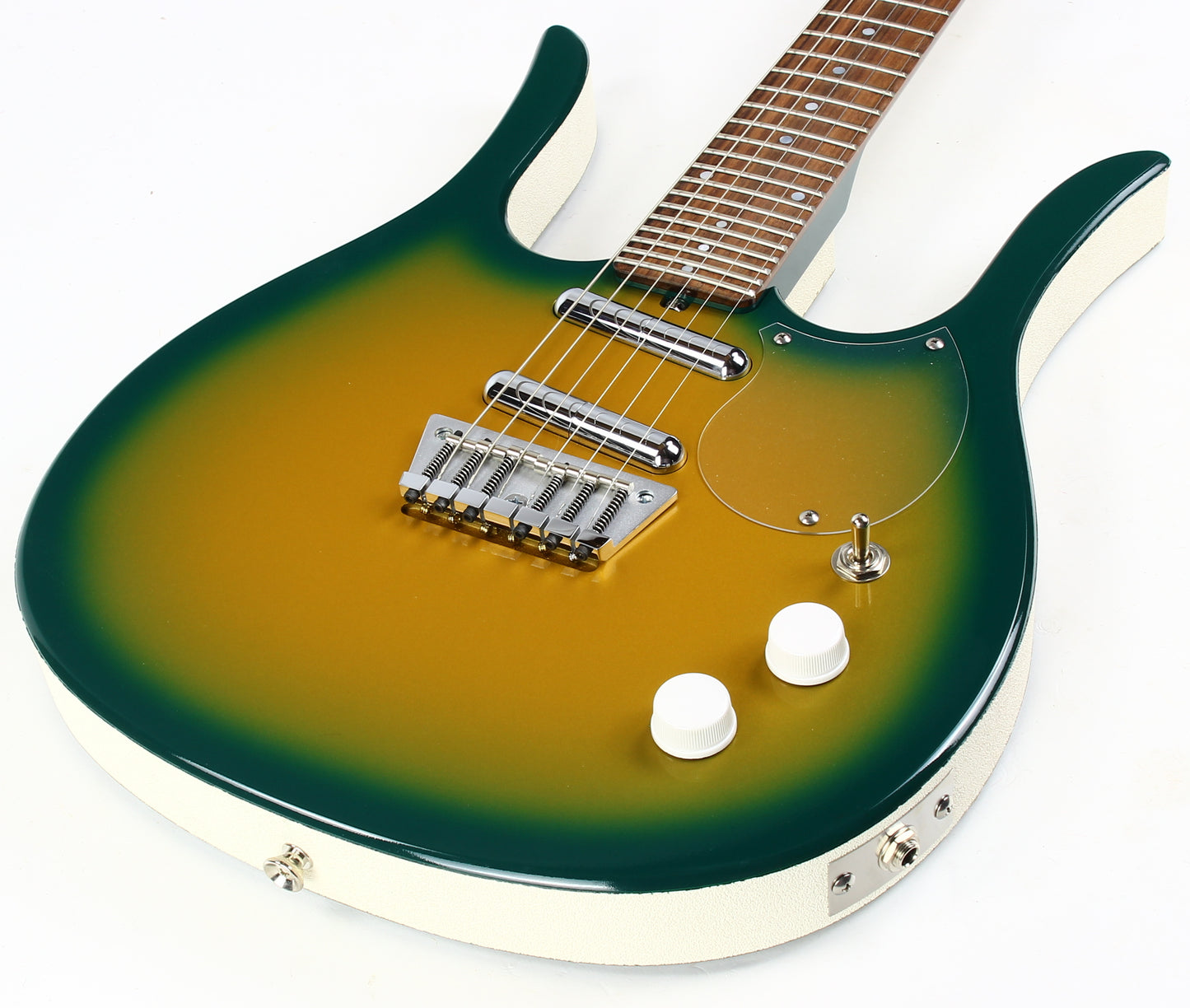 Jerry Jones USA Neptune Longhorn GUITARLIN 6-String Guitar | ONE OFF Green Burst 31 Frets