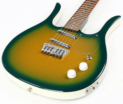 Jerry Jones USA Neptune Longhorn GUITARLIN 6-String Guitar | ONE OFF Green Burst 31 Frets