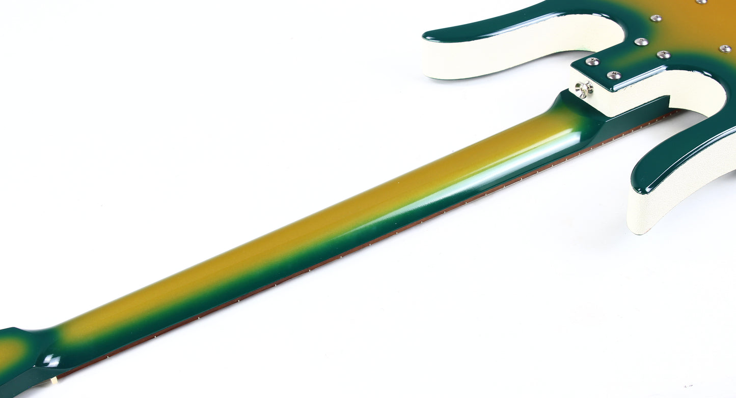 Jerry Jones USA Neptune Longhorn GUITARLIN 6-String Guitar | ONE OFF Green Burst 31 Frets