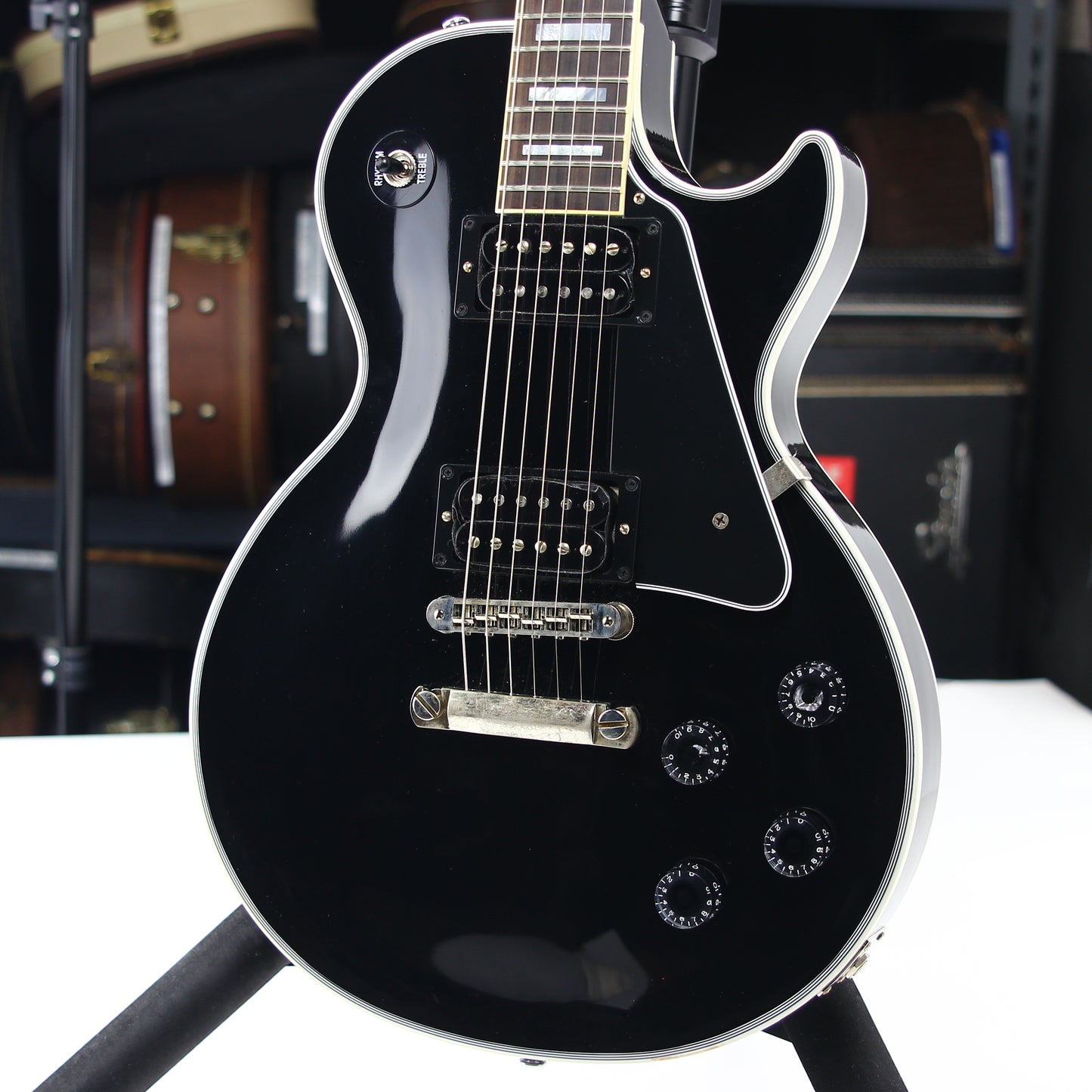 MINTY 2022 Gibson Custom Shop 70th Anniversary Les Paul Custom - VOS Ebony Black Beauty, Exposed Coils, Nickel Hardware