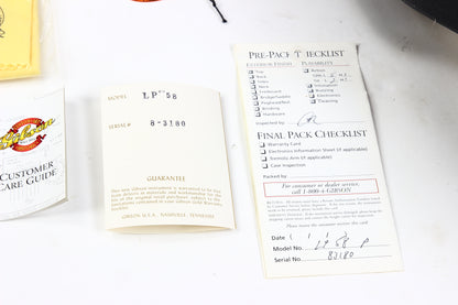 2003 Gibson BRAZILIAN ROSEWOOD 1958 Les Paul Standard Reissue R8 58 Custom Shop Reissue Sunburst