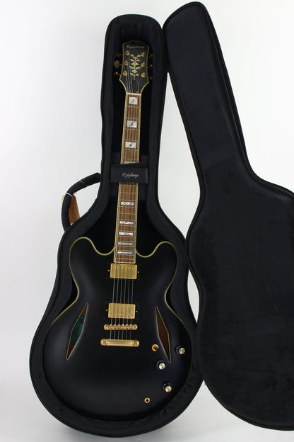 2020 Epiphone Emily Wolfe Sheraton Stealth Semi Hollow Electric Guitar, Aged Black