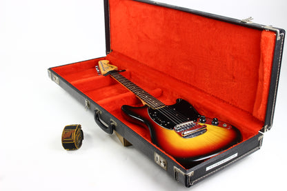 1978 Fender Mustang Sunburst Vintage Electric Guitar w Original Hard Case & Strap
