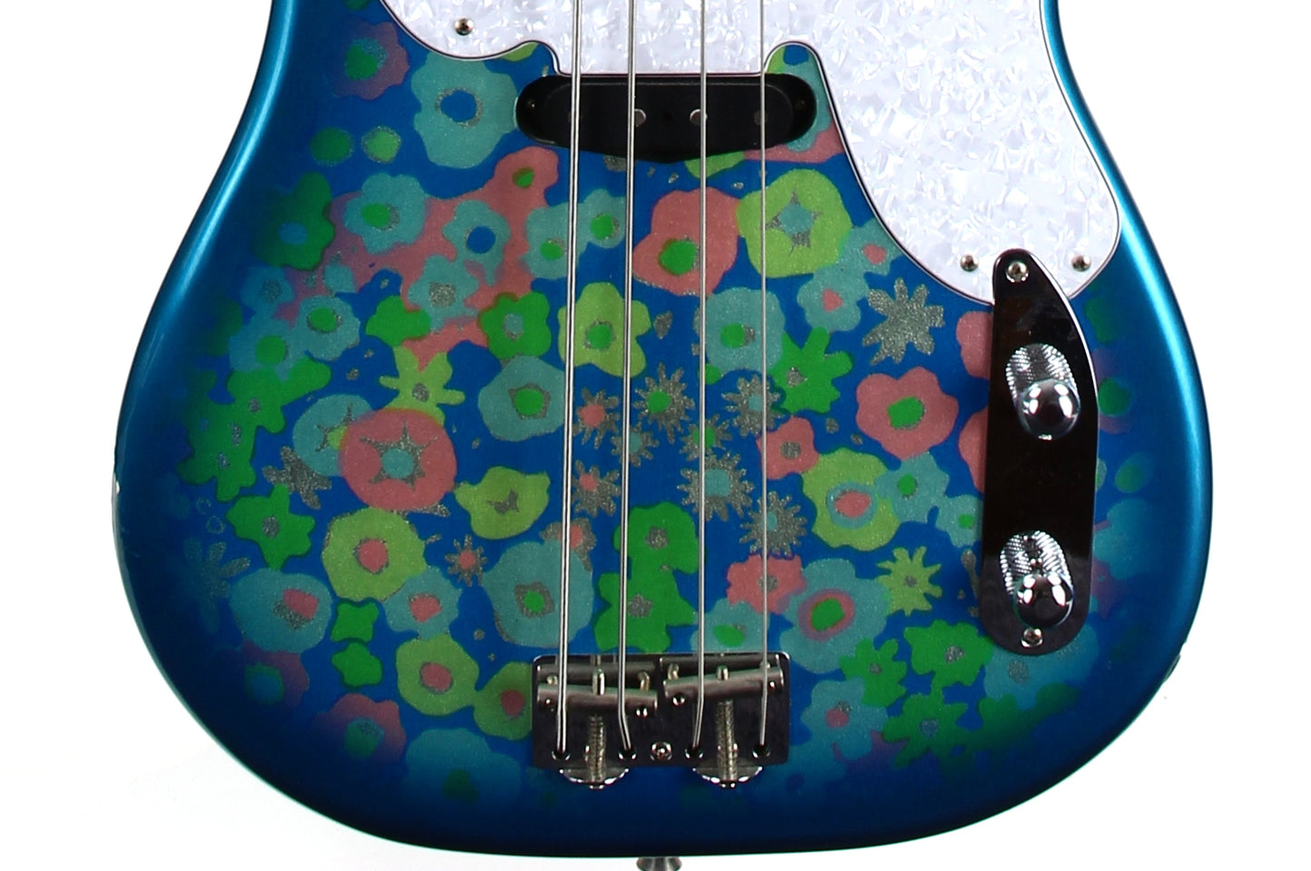 c. 2002 Fender Japan '54 Precision Bass Blue Floral Flower Telecaster OPB-54