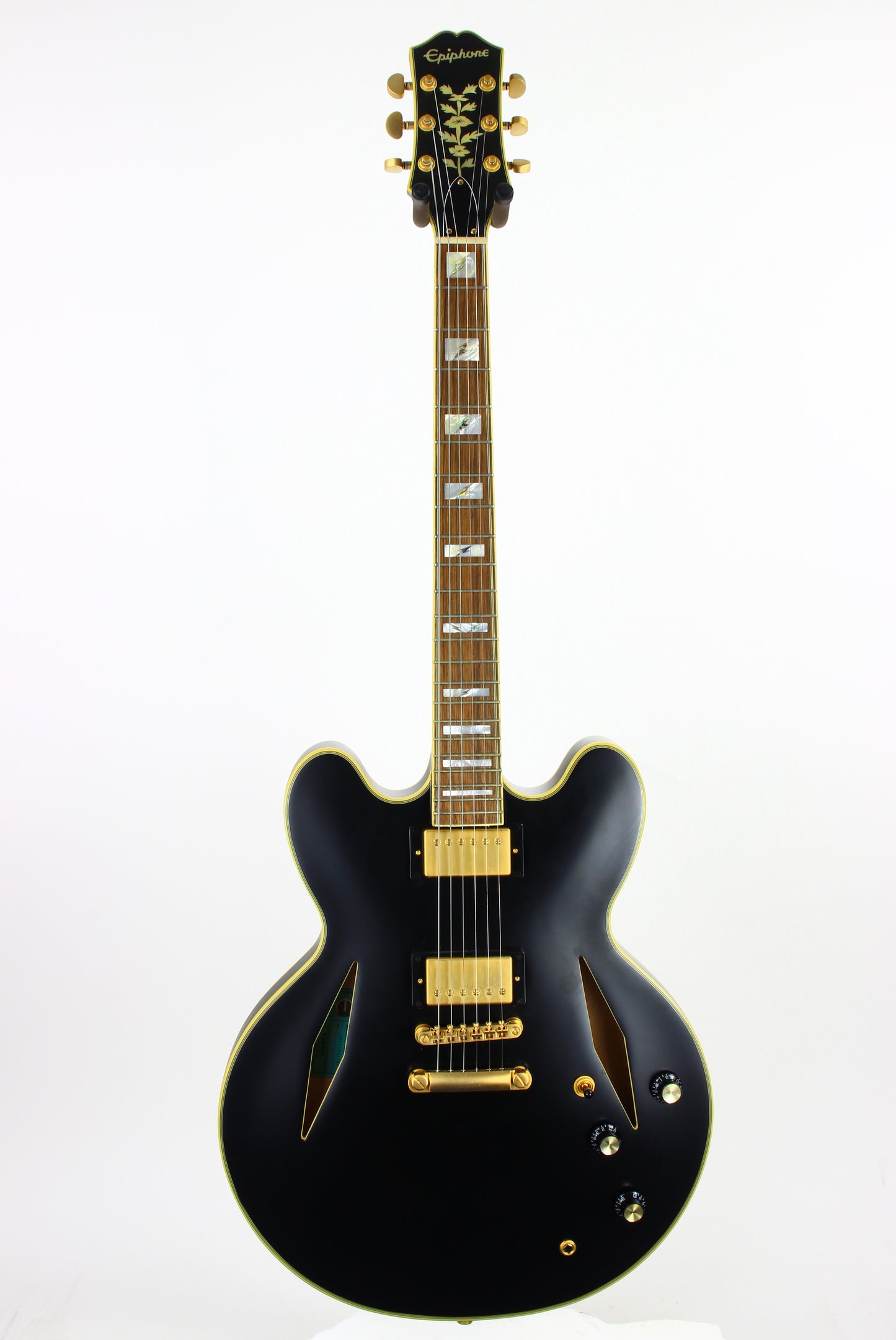 2020 Epiphone Emily Wolfe Sheraton Stealth Semi Hollow Electric Guitar, Aged Black