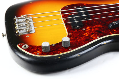 1966 Fender Precision Bass Sunburst | Vintage 1960s P-Bass, Plays Great!