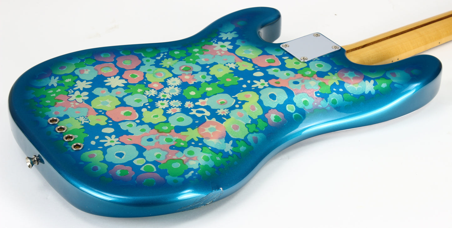 c. 2002 Fender Japan '54 Precision Bass Blue Floral Flower Telecaster OPB-54