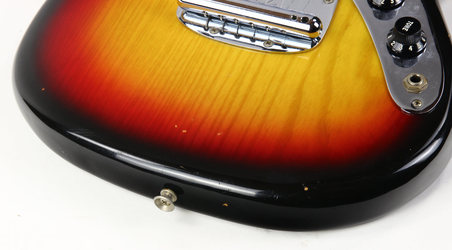 1978 Fender Mustang Sunburst Vintage Electric Guitar w Original Hard Case & Strap