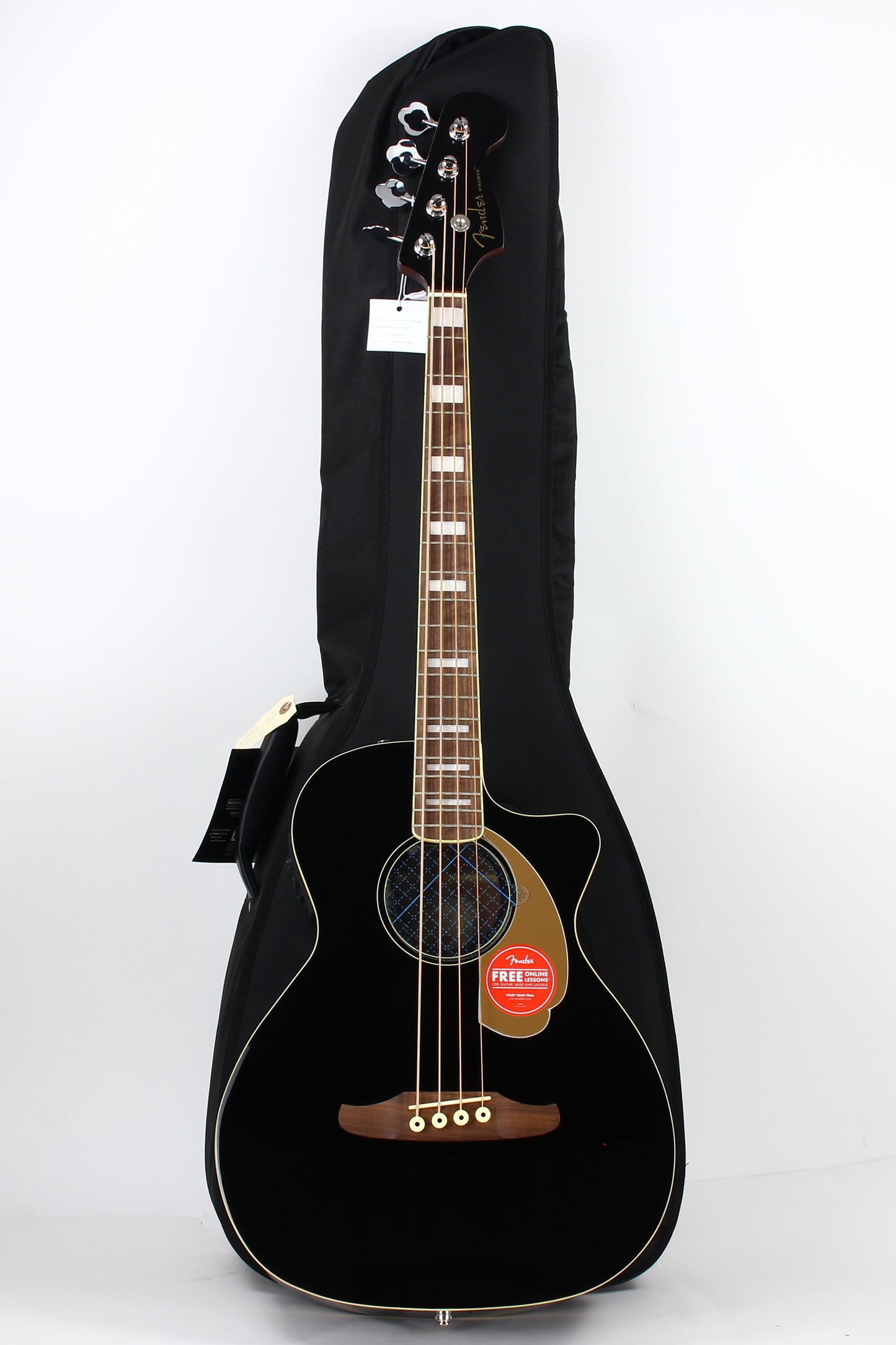 Fender Kingman V2 Acoustic-Electric Bass | Black w Matching Headstock