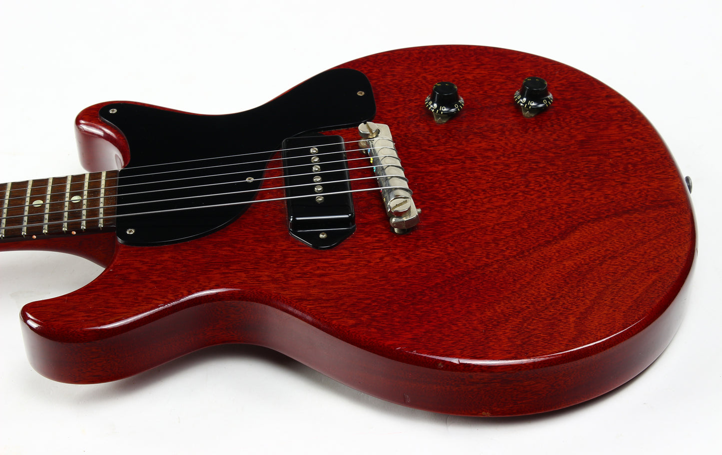 1959 Gibson Les Paul Junior Jr. Doublecut Double Cutaway Vintage Electric Guitar Cherry Red RARE BLACK PICKGUARD